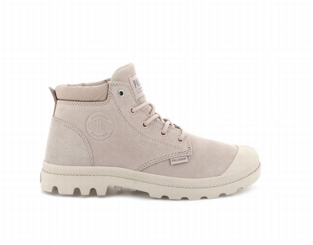 Palladium Pampa Lo Cuff Leder Damen Stiefel Rosa ||184320-HAE||